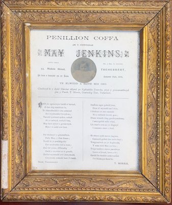 Welsh-language memorial card for May Jenkins, died 7 January 1911