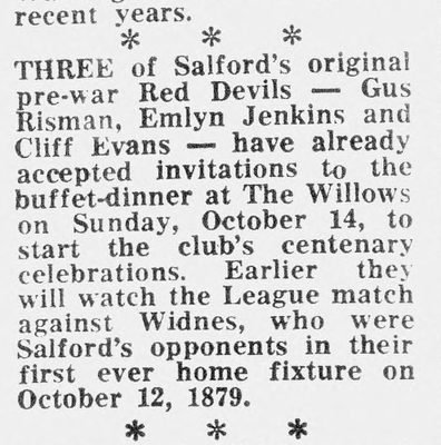 Back at The Willows for the centenary, 1979