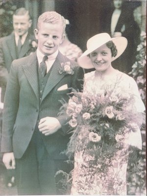 Emlyn and Kathleen Jenkins on their wedding day, 1934
